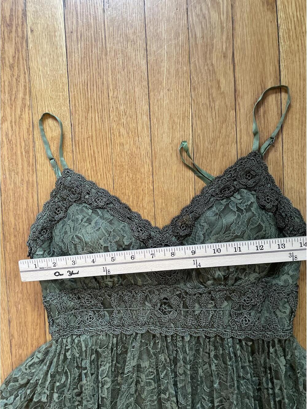 Cache Olive Green Lace Empire Waist Midi Dress Women's 6 Romantic Boho - Picture 5 of 7